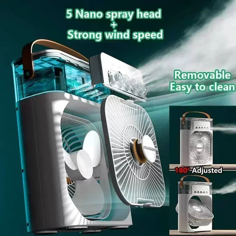 Stay Cool This Summer with the Portable 3-in-1 Air Cooler: Fan, Humidifier & Night Light!